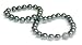 Jewelry : 8.5 x 9.5 peacock black Tahitian south sea cultured pearl necklace with 18K diamond ball clasp