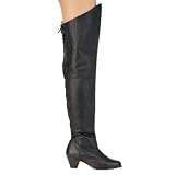 Thigh High Boots Low Heels Leather Thigh High Boots