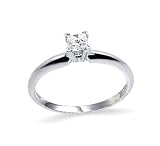 .25 CTW 14K White Gold Princess Solitare Diamond Ring