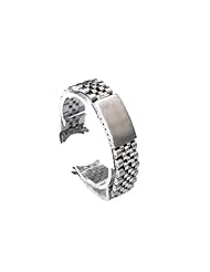SS Jubilee Solid Link 20mm Curved Ends Watch Band