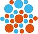 Set of 30 - Orange / Ice Blue Circles Polka Dots Vinyl Wall Graphic Decals Stickers