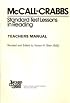 Standard Test Lessons in Reading: Teachers Manual
