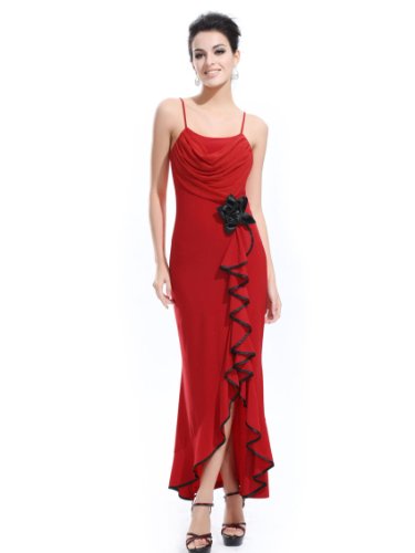 Ever Pretty Fab Stretchy Spaghetti Straps Falbala Flower Formal Gown 80679