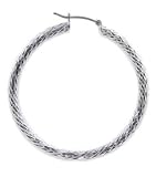 Italian Hoop, Diamond Cut Design, Dollar Size