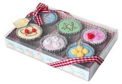 Set of SIX Scented Multi-Coloured Fairy Cake Candles in Gift Box