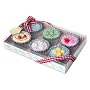 Set of SIX Scented Multi-Coloured Fairy Cake Candles in Gift Box