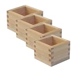 4 pack of Masu Wooden Sake Cup Large 2 1/2 X 2 1/2