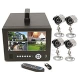 Q-See QSTD5304C4-320 Observation System Includes LCD Monitor with 4-Channel H.264 Network DVR, 4 Color CCD Camera Kits and Pre-installed 320GB HDD