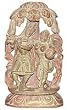 Hindu Religious Statue Krishna and Radha Stone Carving 2.25 x 1 x 4 inches (sos408)