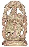 Hindu Religious Statue Krishna and Radha Stone Carving 2.25 x 1 x 4 inches (sos408)