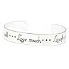 Live Well, Love Much, Laugh Often Inspirational Message Silver Tone Metal Cuff Bracelet