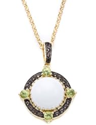 Carlo Viani® White Abalone Pendant in 14k Yellow Gold Plated Silver