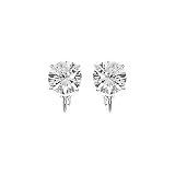  : Sterling Silver 8mm Round Clear CZ Clip On Earrings
