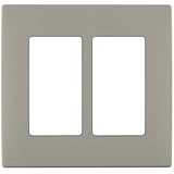 Leviton Renu REWP2-WS Two-Gang Screwless Snap-On Wallplate, Wood Smoke
