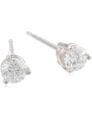 14k Gold Round-Cut Basket Setting 3-Prong Diamond Studs (1/4 cttw, I-J color, I1-I2 Clarity)