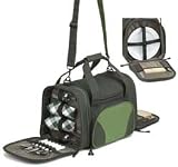 Adventurer Picnic Duffle for Two - Black Red Trim - Picnic At Ascot