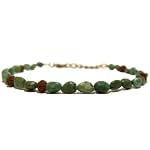 Turquoise Anklet 01 Beaded Rudraksha Seed Brown Green Stone Crystal Healing