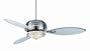 Fanimation FP3220CH Draco Ceiling Fan, Chrome Finish, 3 Blue-Frosted Blades, Frosted Glass