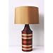 Babette Holland TL10S-1 Striped Apollo Table Lamp in Raku with Gold Shade