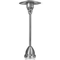 Garden Sun GS4150NGSS 41,000 BTU Floor Standing Natural Gas Powered Outdoor Patio Heater With Push Button Ignition - Stainless Steel