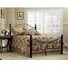 California King Metal and Wood Bed with Frame - Monaco Transitional Design in Ebony Finish