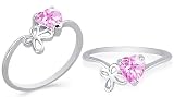 Heart Cut Pink Cz Ring Sterling Silver Size 9