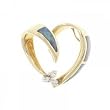 New Heart Yellow Gold Australian Opal Diamond Pendant