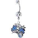 NBA Orlando MAGIC Crystalline Double Gem Belly Ring