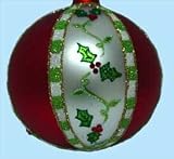 Holly Vines Ball 3 Ornament - set of 6