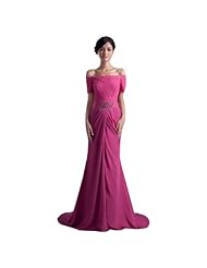 Chiffon Off the Shoulder Evening Dress/Homecoming Dress/Bridesmaid Dress/Prom Dress 
