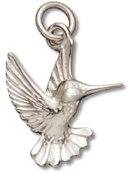 Sterling Silver 18" .8mm Wide Box Chain Necklace With 3D Hummingbird Animal Pendant