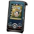 PREMIUM BLACK STINGRAY SPORTY COVER RUBBER CASE (With 2 Optional Interchangable Belt Clips) for HTC SHADOW - RETAIL PACKAGING
