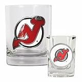 New Jersey Devils Rocks Glass and Shot Glass Set