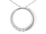 1/4 ctw 12 Diamond Journey Circle Pendant in 14K White Gold