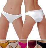 Satin Low Rise Bikini, White-S