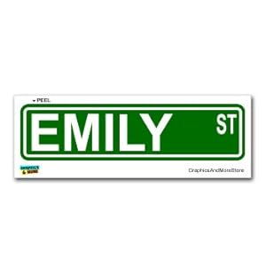 Amazon.com: Emily Street Road Sign - 8.25" X 2.0" Size - Name Window