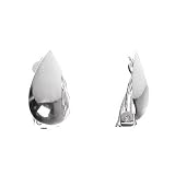 Sterling Silver Pear Shaped 18mm High Polish Clip On Earrings