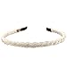 Women's Fashion Rhinestone Bead Crystal Headband Hair Band (White)
