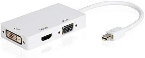 HDGENIUS 3 in 1 Mini Display Port DP Thunderbolt to DVI/VGA/HDMI Adapter, Male to Female Converter