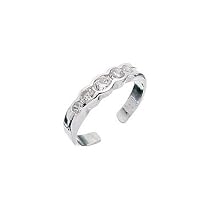 Silver Five Crystal Toe Ring