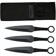 Set 3 Ninja Stealth Black Throwing Knives with  nylon case