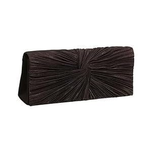 J. Furmani Satin Flap Clutch (BROWN)