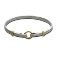 Eve's Addiction Sterling Silver Circle and Loops Bangle Bracelet