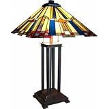 Tiffany-style Multi-colors Mission Table Lamp 18 Shade