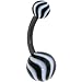 BIOPLAST Black SWIRLY BEACH Ball Belly Ring
