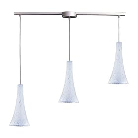 Tromba - 3 Light Kitchen Island Pendant Track Lighting Fixture - Brushed Nickel - White -...