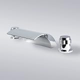 Decor Star RM303-TC Euro Modern Contemporary Waterfall Widespread Roman Bath Tub Faucet Filler Chrome