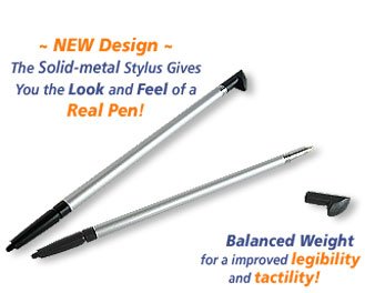 Sprint Treo 650 Stylograph - Ballpoint Pen - Stylus Replacement - 3 in 1 Stylus Upgrade (Metallic Silver)