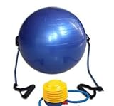 Blue Pilates Ball with Resistance Tubing & Free Pump(Price for 12 Kits), Wholesale Lot