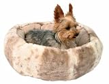 Kuschelbett Leika, o 50 cm, beige / weiss